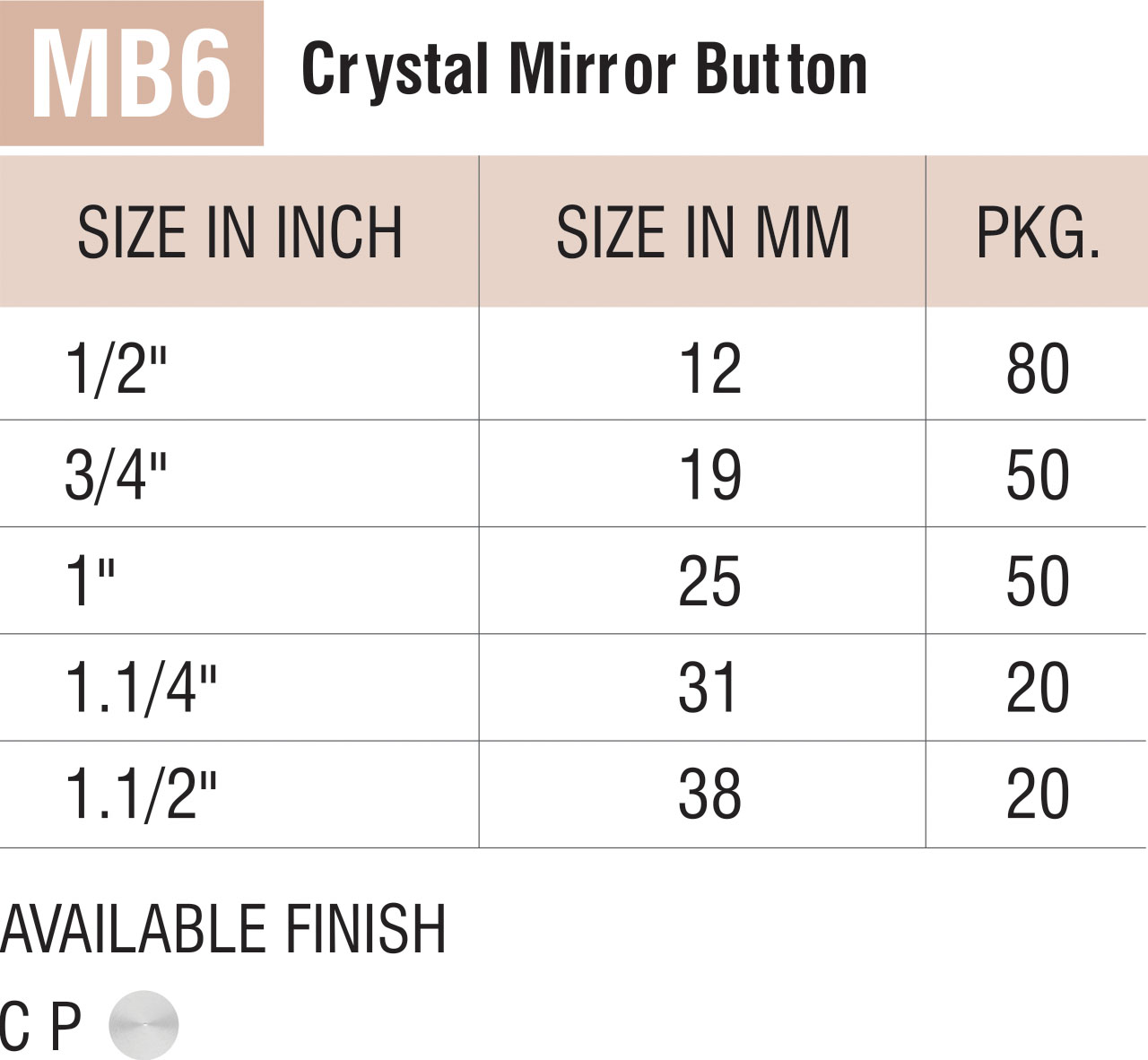 Brass Mirror Screw & Buttons