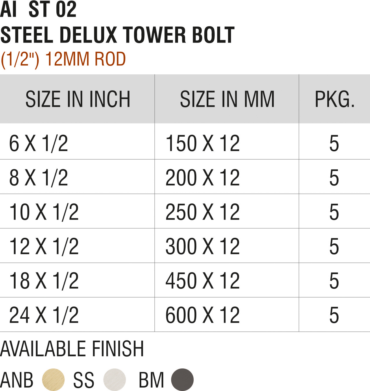 Tower Bolts