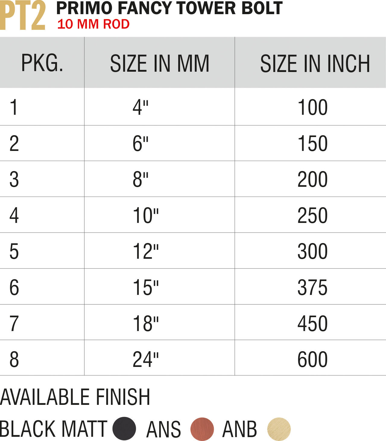 Exclusive Tower Bolts