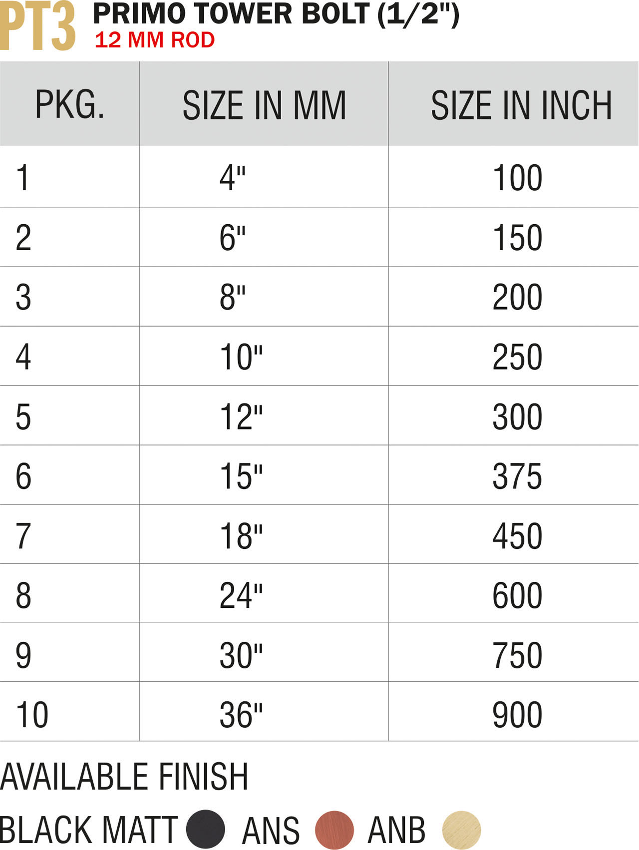 Exclusive Tower Bolts