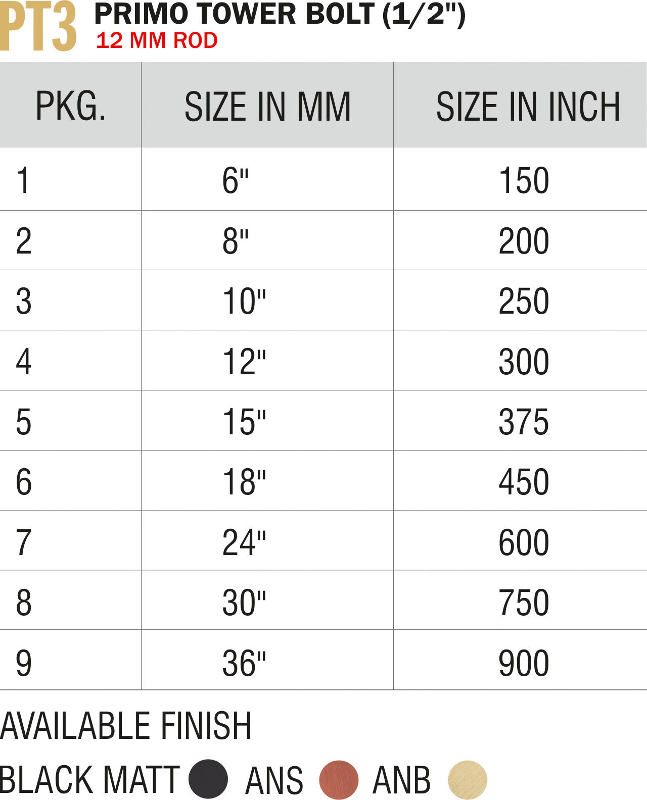 Exclusive Tower Bolts