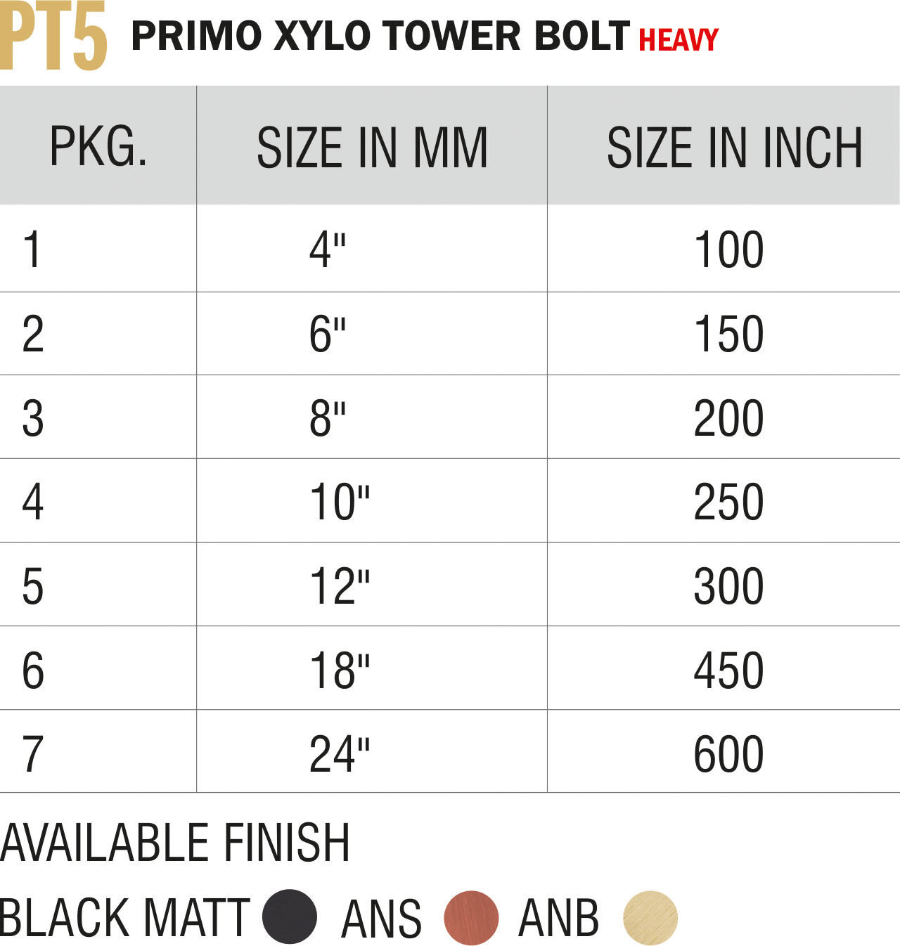 Exclusive Tower Bolts